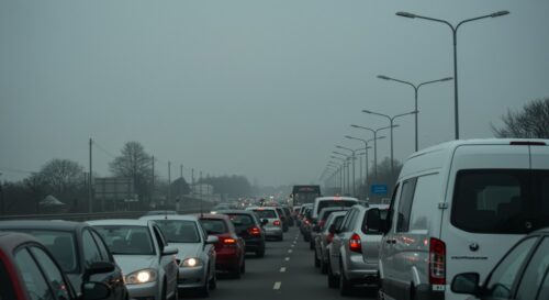 Kolizja na A8: Utrudnienia w kierunku stolicy!