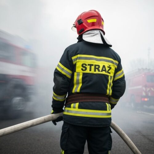 Policja ratuje mieszkańców z płonącego budynku we Wrocławiu
