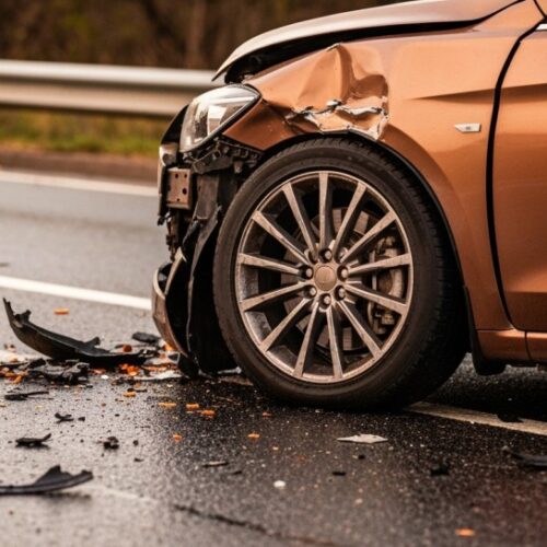 Wypadek na A8: Cztery samochody zderzyły się, jeden pas zablokowany