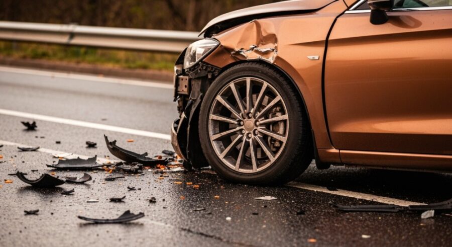 Wypadek na A8: Cztery samochody zderzyły się, jeden pas zablokowany