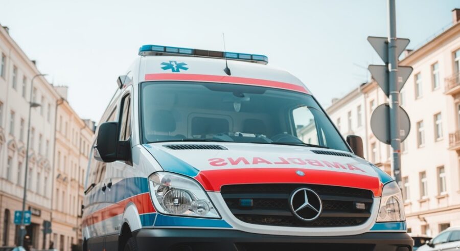Krwawe ślady na schodach: Policja ratuje 85-latkę po upadku